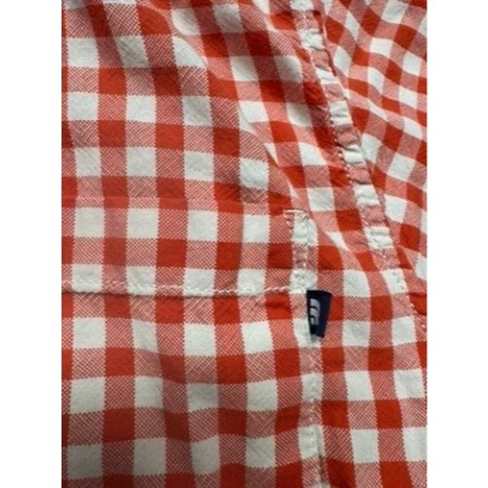 The North Face Shirt Mens L Orange White Gingham Long Sleeve Button Down Casual